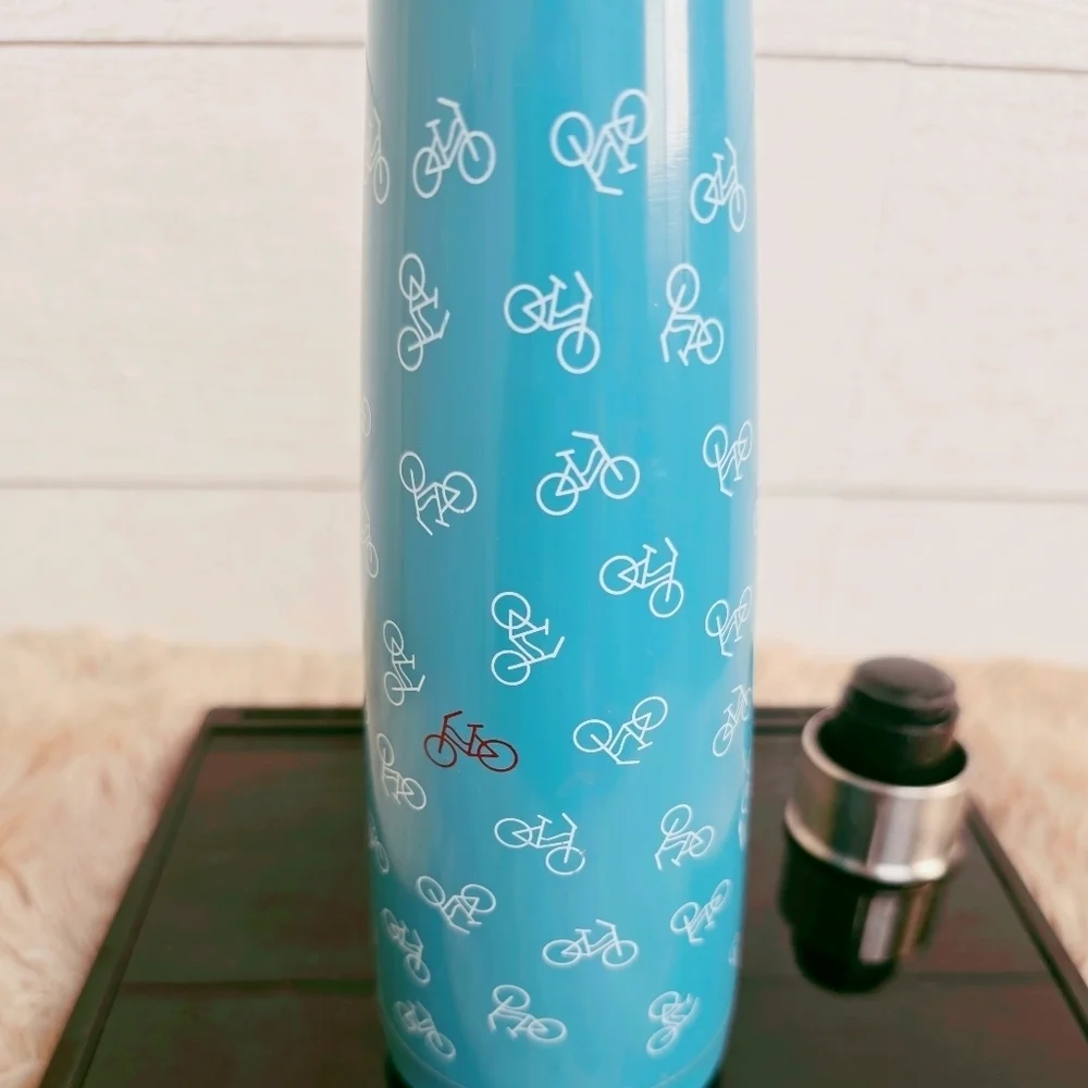 Swell Blue Bicycle Design Bottle with Silver Cap 2010